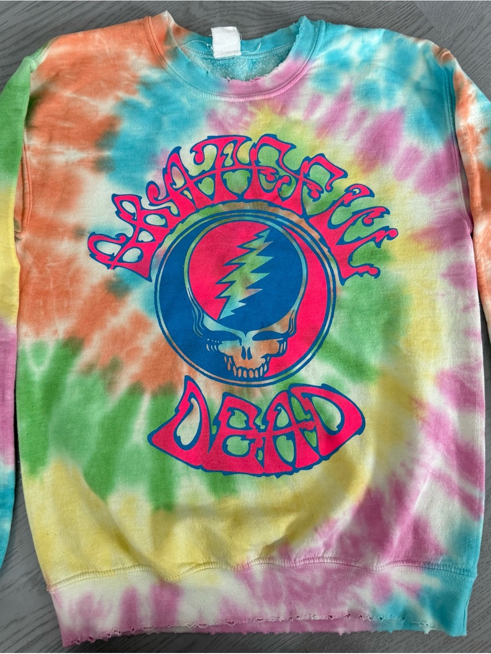 NWOT Amazing MadeWorn Grateful Dead women's Tie-Dye Sweatshirt - Multicolor xs